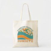 Retro Floral Forever Chasing Zonsondergangen Tote Bag (Voorkant)