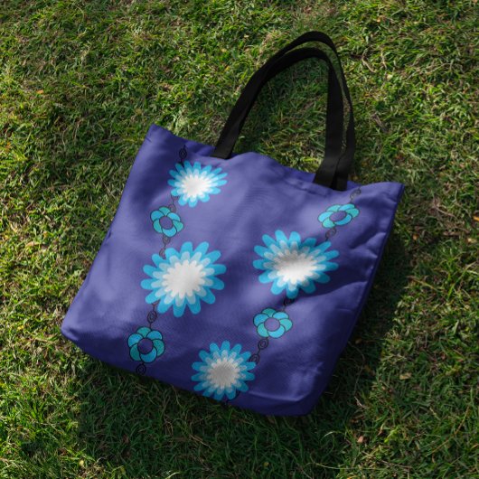 Retro Floral Garland Canvas tas
