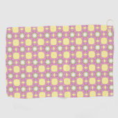 Retro floral geometric patterned golfhanddoek (Horizontaal)