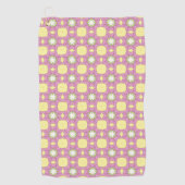 Retro floral geometric patterned golfhanddoek (Voorkant)