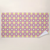 Retro floral geometric patterned strandlaken (Voorkant)