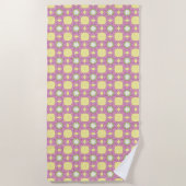 Retro floral geometric patterned strandlaken (Voorkant)