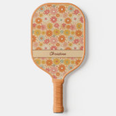 Retro Floral gepersonaliseerd monogram Pickleball Paddle (Voorkant)