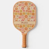 Retro Floral gepersonaliseerd monogram Pickleball Paddle (Achterkant)