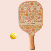 Retro Floral gepersonaliseerd monogram Pickleball Paddle