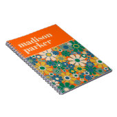  Retro Floral gepersonaliseerde jaren 60 esthetisc Notitieboek (Rechterzijde)