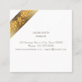 Retro floral golden lijst. vierkante visitekaartje (Achterkant)