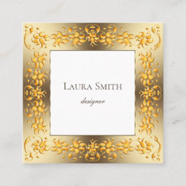 Retro floral golden lijst. vierkante visitekaartje