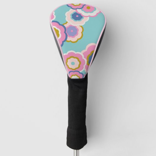 Retro Floral Golf Head-Hoesje Golfheadcover (Voorkant)