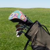 Retro Floral Golf Head-Hoesje Golfheadcover (Insitu)
