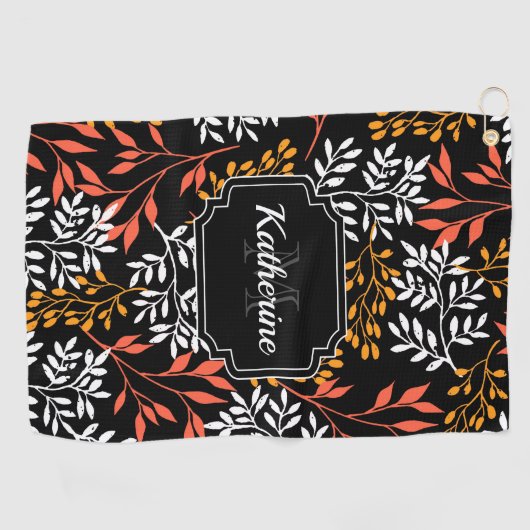 Retro Floral Golfhanddoek (Horizontaal)