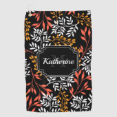 Retro Floral Golfhanddoek (Voorkant)