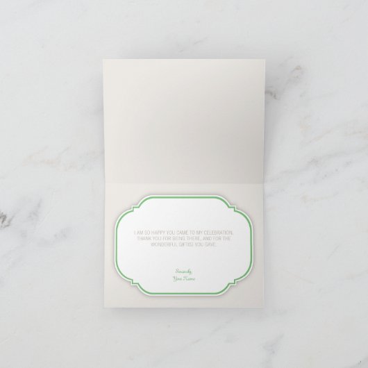 Retro Floral Green & Khaki Dank u kaarten (Binnen)