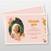 Retro Floral Groovy 2e Verjaardag bedankje Bedankkaart