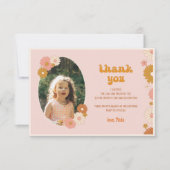 Retro Floral Groovy 2e Verjaardag bedankje Bedankkaart (Voorkant)