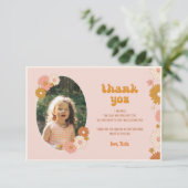 Retro Floral Groovy 2e Verjaardag bedankje Bedankkaart (Staand voorkant)