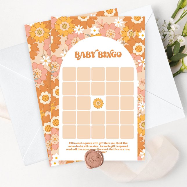 Retro floral groovy baby bingo (Creator heeft geüpload)