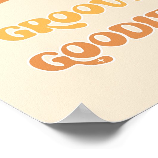 Retro floral groovy goodies verjaardagsfeest poster (Hoek)