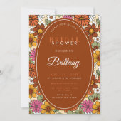 Retro Floral Groovy Hippie Daisy 70s Vrijgezellenf Save The Date (Voorkant)