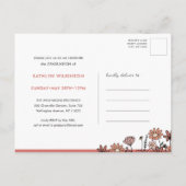 Retro Floral Groovy Script Arch Foto Afstuderen Uitnodiging Briefkaart (Achterkant)