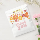 Retro Floral Groovy verjaardag Bedankzakje (Gezegeld)