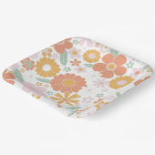 Retro Floral groovy verjaardag Papieren Bordje (Gebogen)