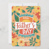 Retro Floral Happy Vaderdag Kaart (Achterkant)
