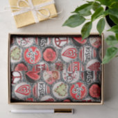 Retro Floral Heart Valentijnsdag Bottle Pet Art Tissuepapier (Geschenk)