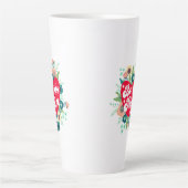 Retro Floral Heart zijn Mine Red Valentijnsdag Latte Mok (Voorkant)