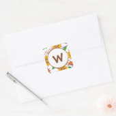 Retro Floral hedendaags Patroongeel + Oranje Vierkante Sticker (Envelop)