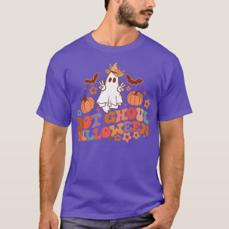 Retro Floral Hot Ghoul Halloween Ghost Pumpkin Spo T-shirt