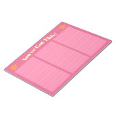 Retro Floral Hot Pink en Sinaasappel Notitieblok (Schuin)