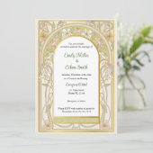 retro floral ingelijste huwelijksuitnodiging kaart (Staand voorkant)