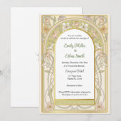 retro floral ingelijste huwelijksuitnodiging kaart (Voorkant / Achterkant)