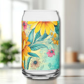 Retro Floral Initiaal Blikvorm Glas