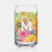 Retro Floral Initiaal Blikvorm Glas (Voorkant)