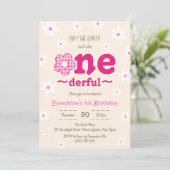 Retro Floral Is Ze Niet Onedefrul 1e Verjaardag Kaart (Staand voorkant)