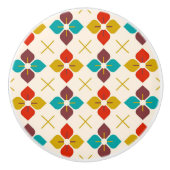 Retro Floral Keramische Knop (Voorkant)