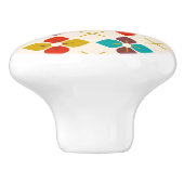 Retro Floral Keramische Knop (Zijkant)