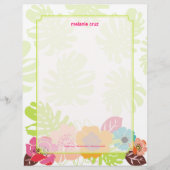 Retro Floral, kies uw fav achtergrondkleur Gepersonaliseerd Briefhoofd (Voorkant)