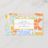 Retro Floral Kleurrijk Lijst Visitekaartje (Achterkant)