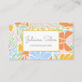 Retro Floral Kleurrijk Lijst Visitekaartje (Voorkant)