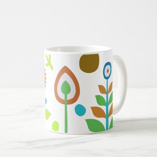 Retro Floral Koffiemok (Voorkant rechts)