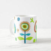 Retro Floral Koffiemok (Voorkant links)