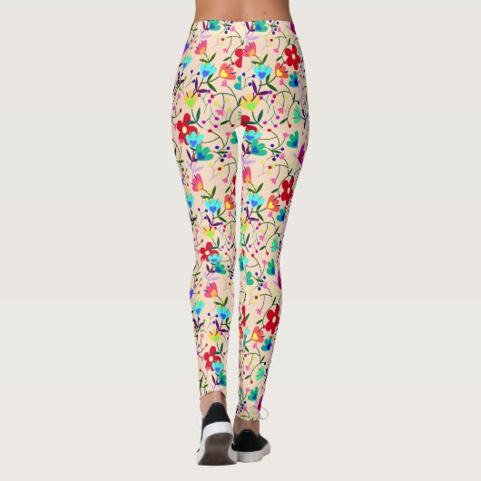 Retro  Floral Leggings (Achterkant)