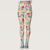 Retro  Floral Leggings (Voorkant)