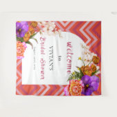 Retro Floral Magenta Fuchsia Vrijgezellenfeest Wel Wandkleed (Voorkant (horizontaal))