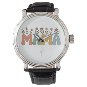 Retro Floral "MAMA" Perfect voor Moederdag Horloge