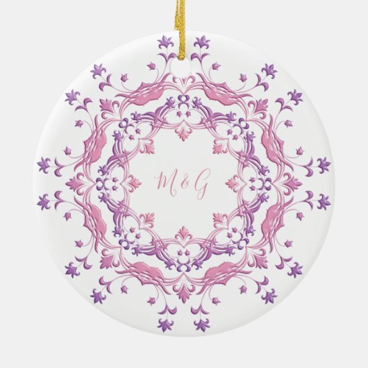 Retro floral mandala keramisch ornament (Achterkant)