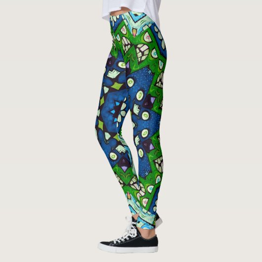Retro Floral Mandala Mosaic Boho Leggings (Links)